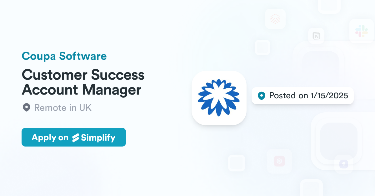Customer Success Account Manager Coupa Software Simplify Jobs